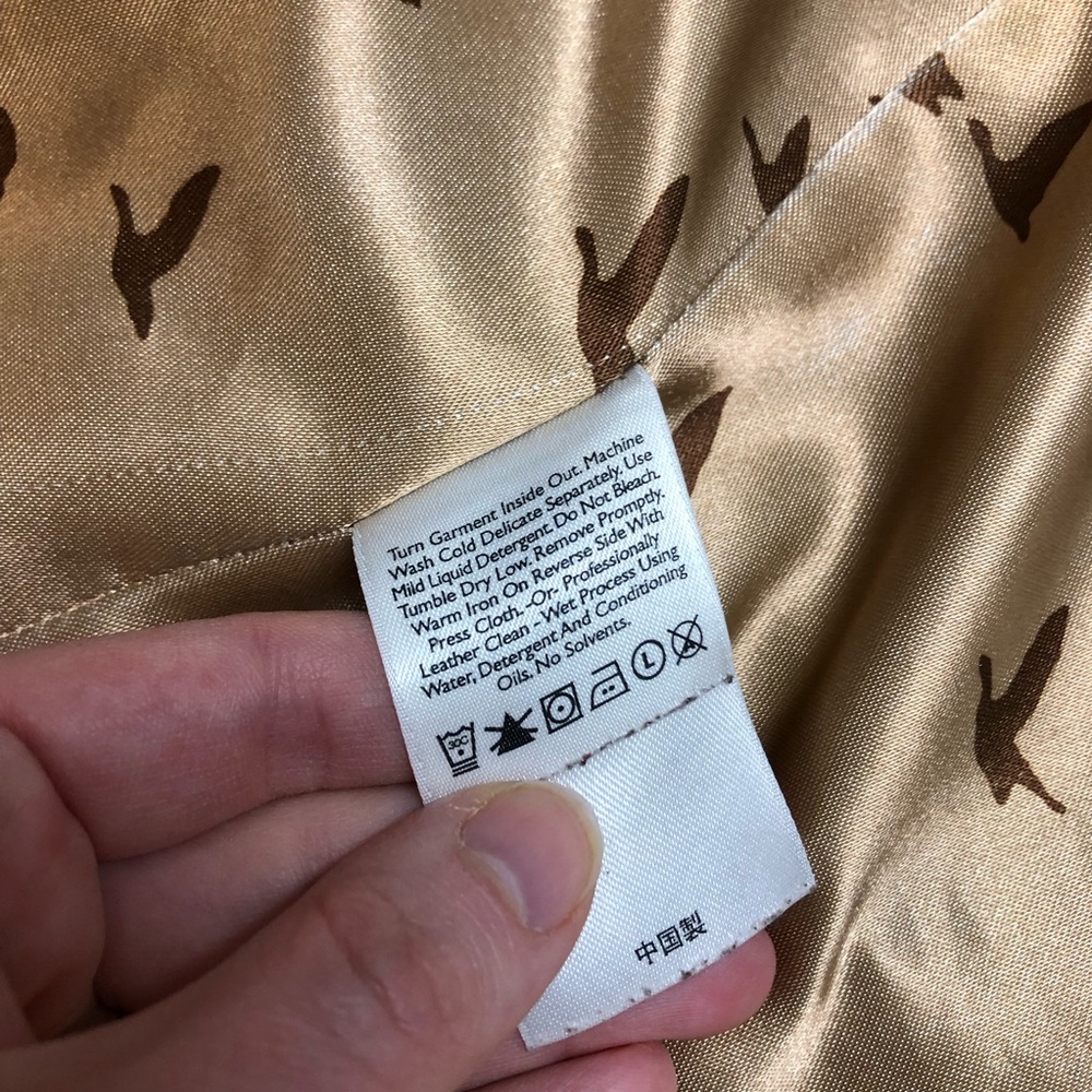 Eddie Bauer Seattle Suede Jacket with Patterned Satin Lining Leather Y2K Outdoor - Picture 8 of 15